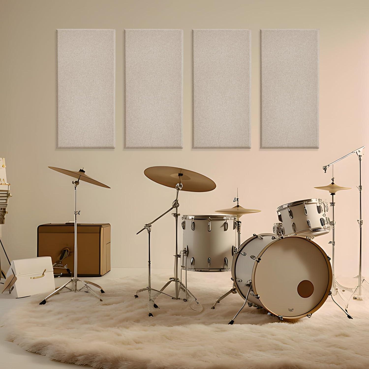 4 Paneles Acústicos Aislantes de Sonido 60x30 cm Camel