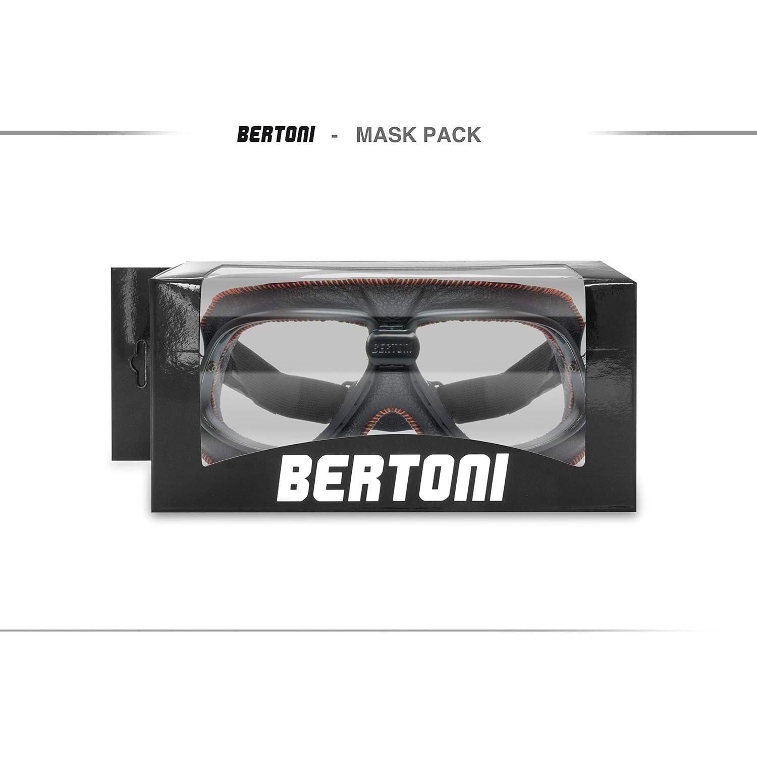 Gafas de motocicleta vintage Bertoni AF196B cuero negro