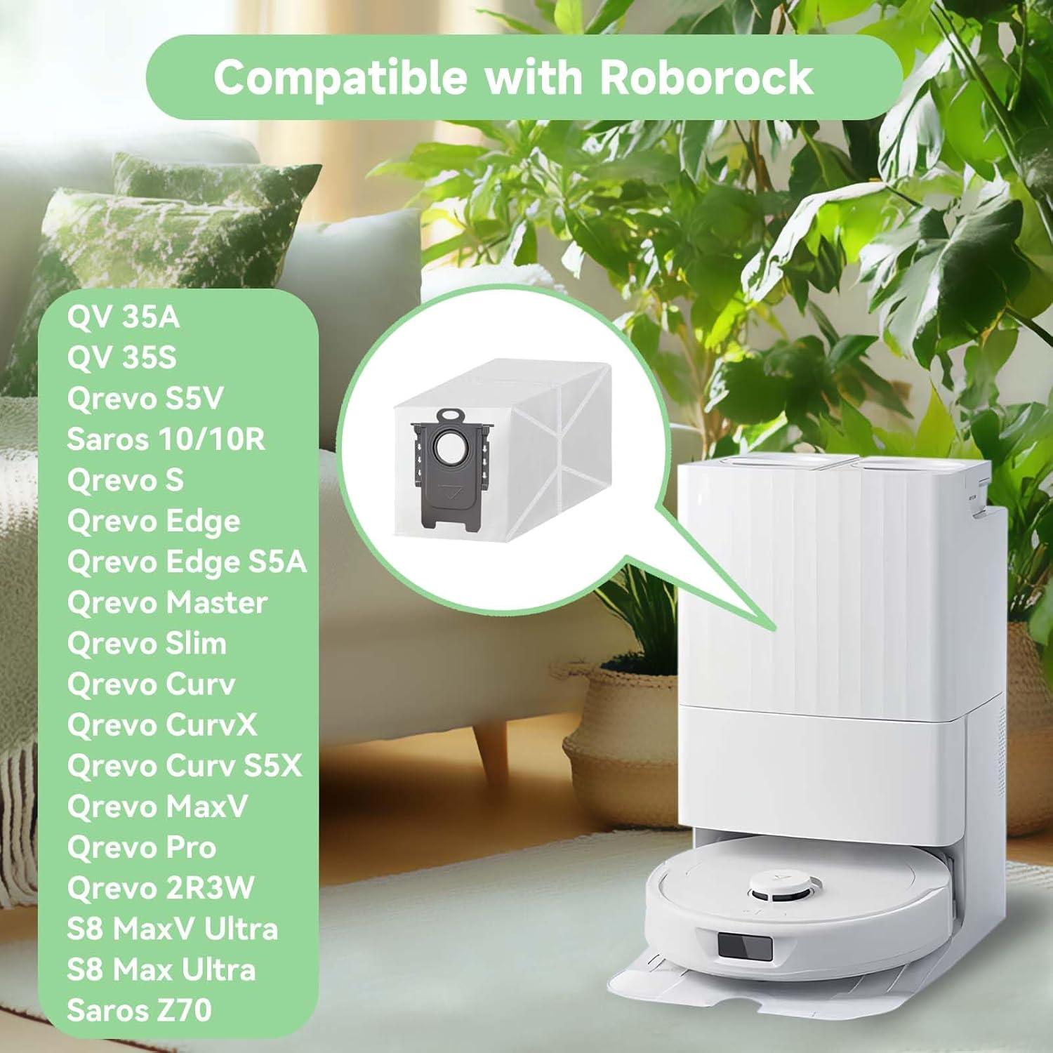 Paquete de 20 bolsas de polvo WAIKAS para Roborock Qrevo