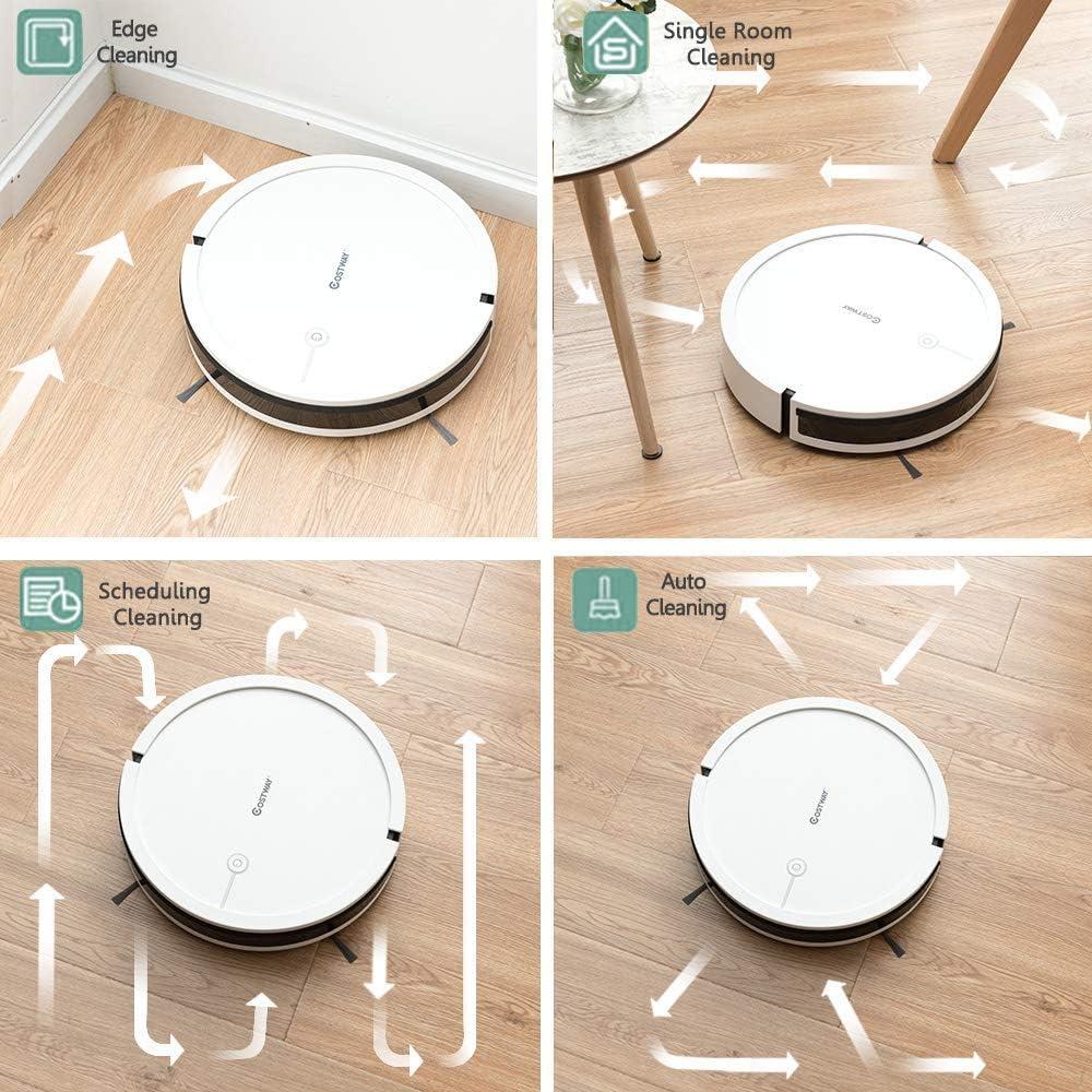 Aspiradora Robot COSTWAY 2000Pa Control Remoto 120min Blanco