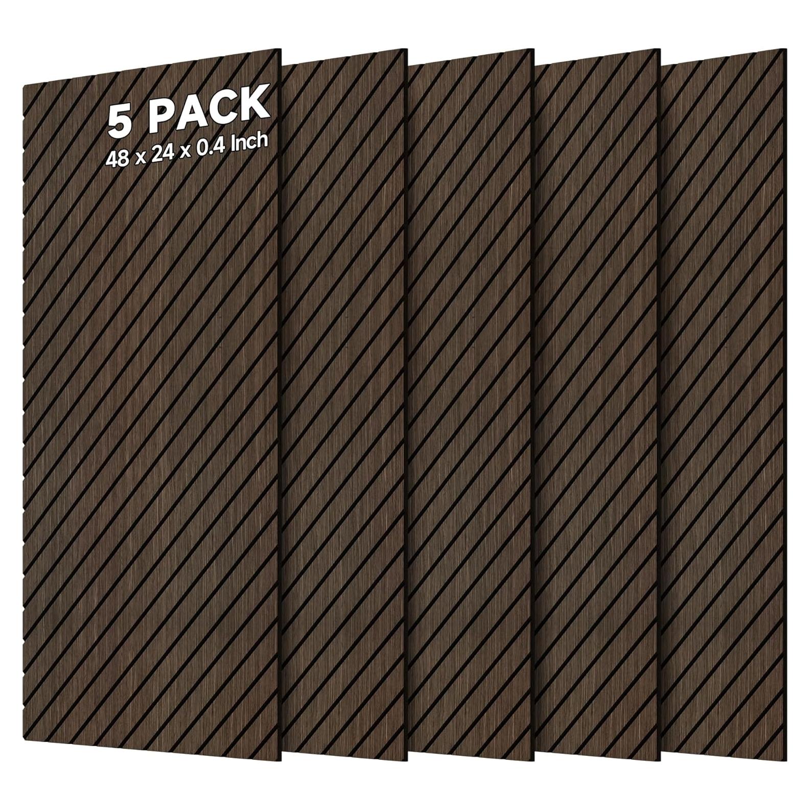 Paneles Acústicos Absorbentes de Sonido 120x60 cm - 5 Piezas Nuez Oscura