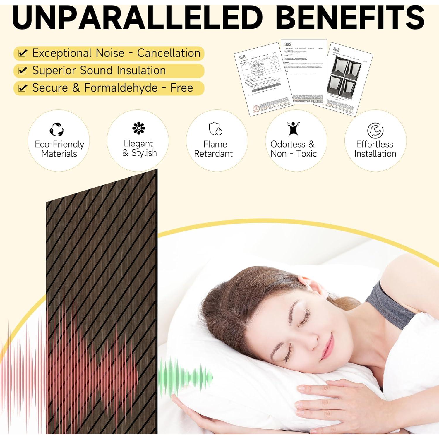 Paneles Acústicos Absorbentes de Sonido 120x60 cm - 5 Piezas Nuez Oscura