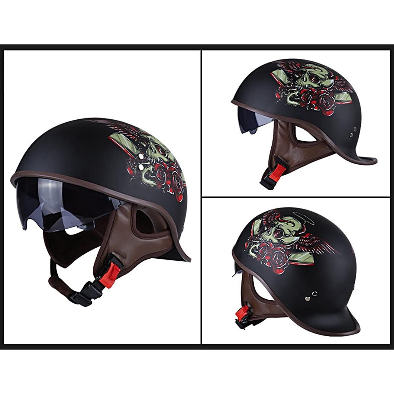 Casco de motocicleta Hanhua Skull Unisex M-L-XL ABS