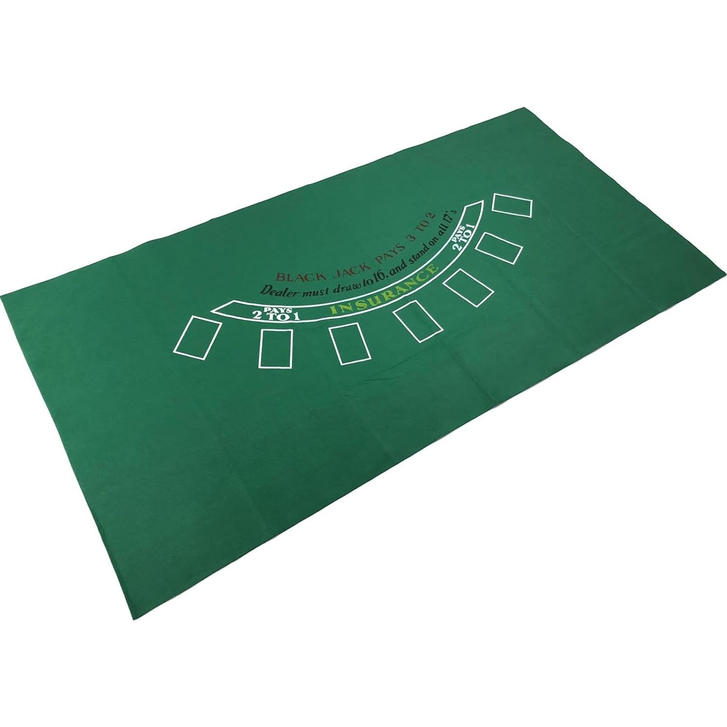 Feltro de Mesa de Blackjack YH Poker 90x180 cm Verde
