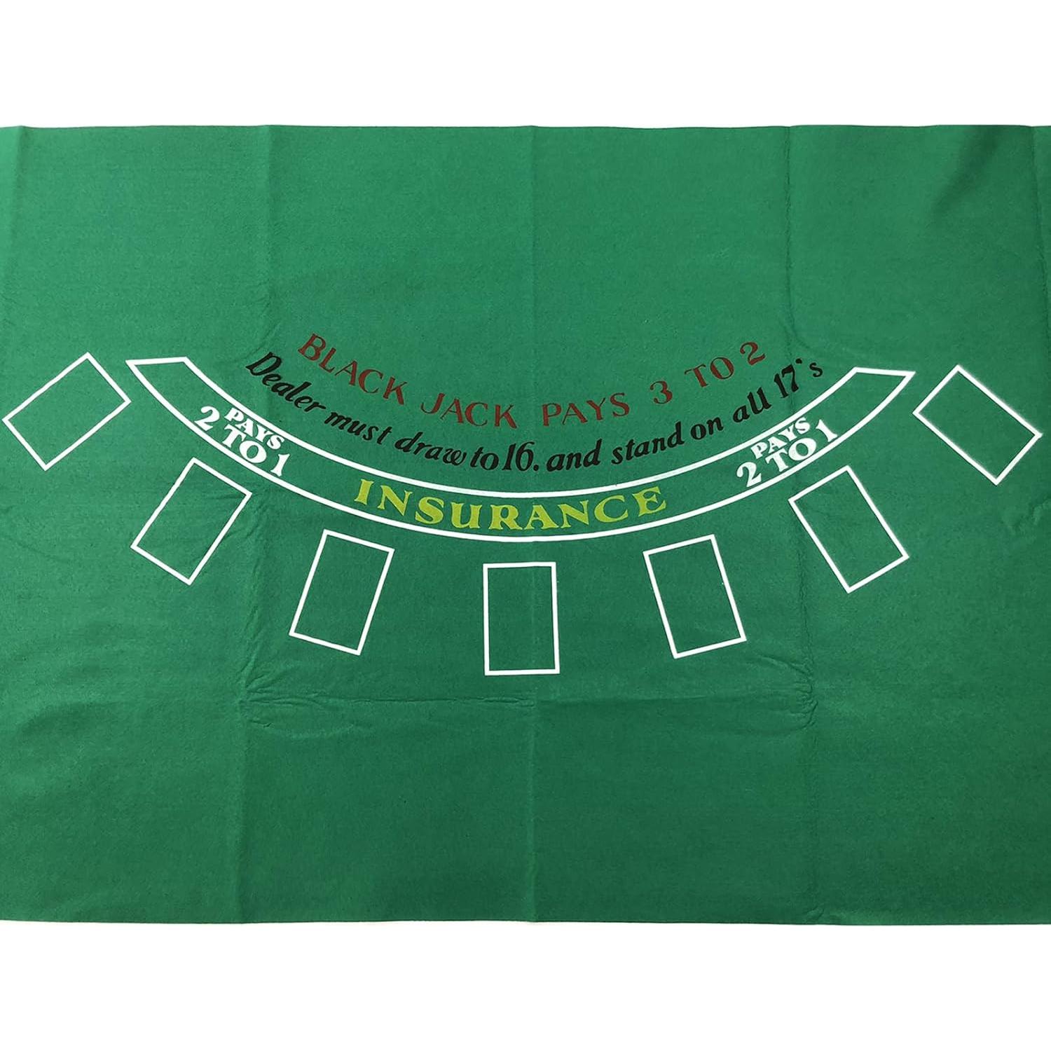 Feltro de Mesa de Blackjack YH Poker 90x180 cm Verde