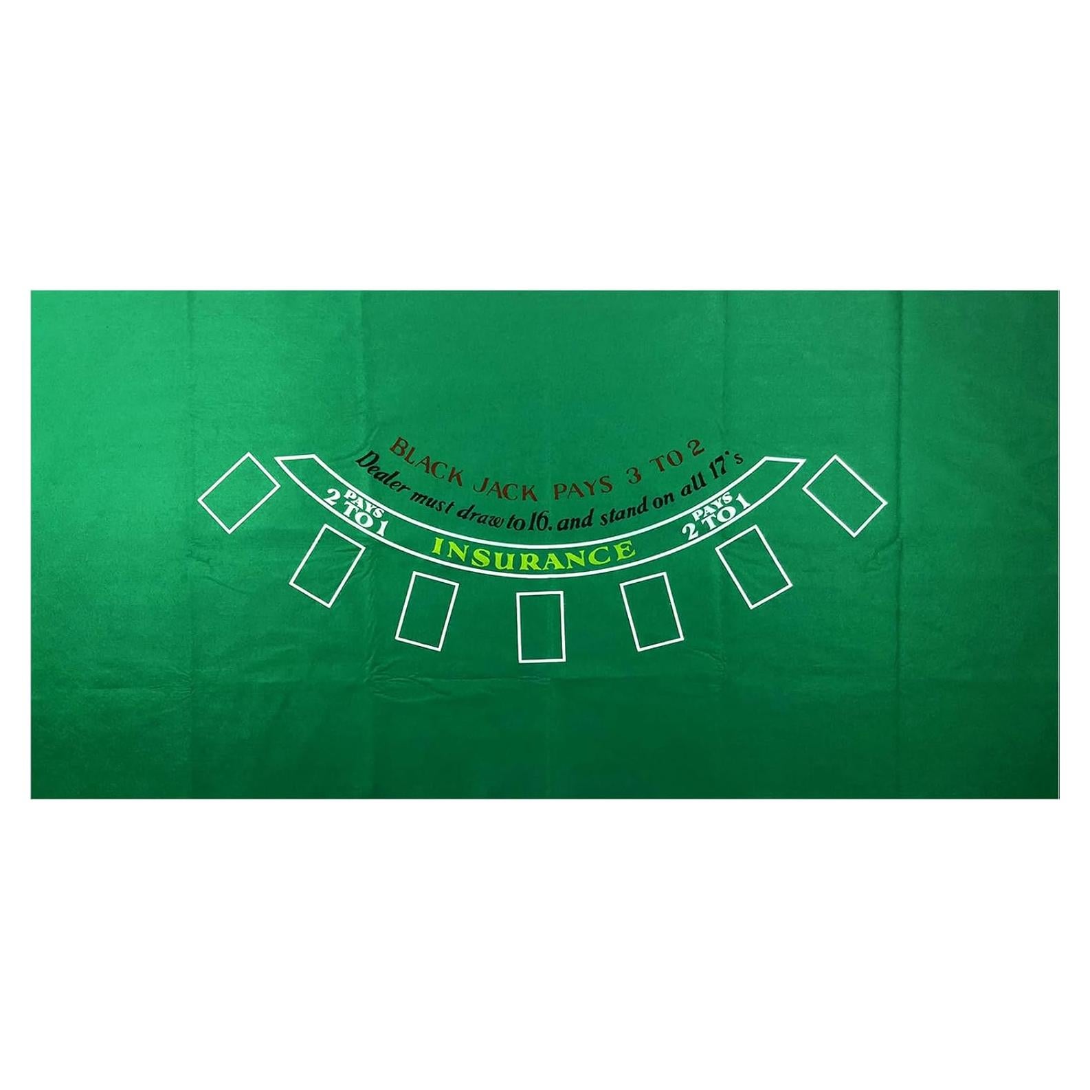 Fieltro para Mesa de Blackjack YH Poker 90x180 cm Verde
