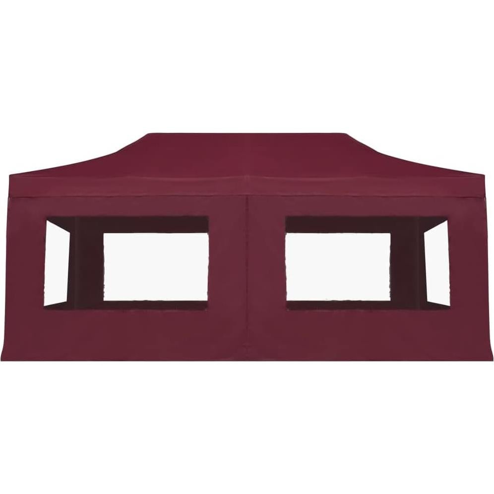 Carpa de Fiesta Plegable KCCLVER 5.8x3m Rojo Vino con Paredes