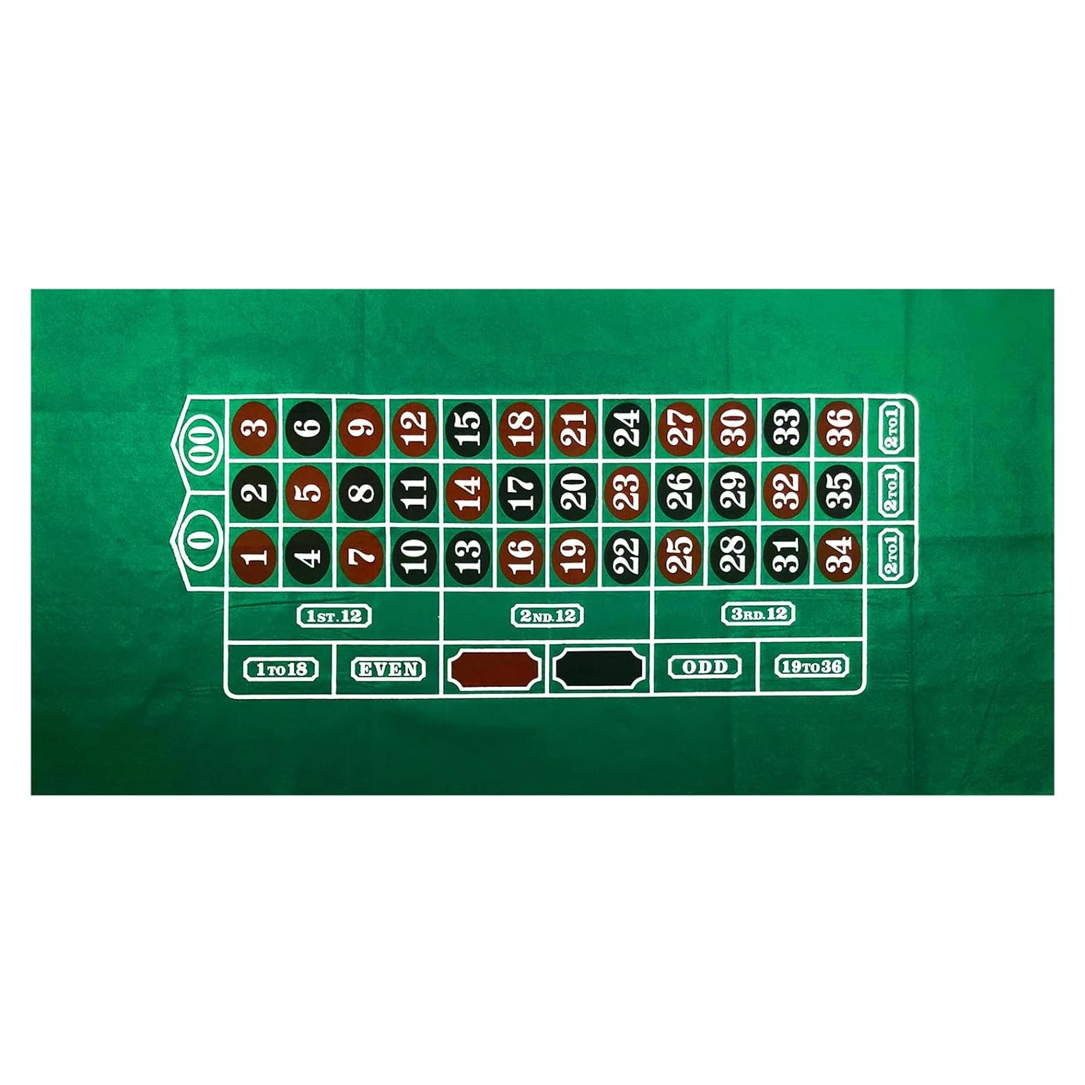Fieltro de Mesa de Ruleta YH Poker 90x180 cm Verde