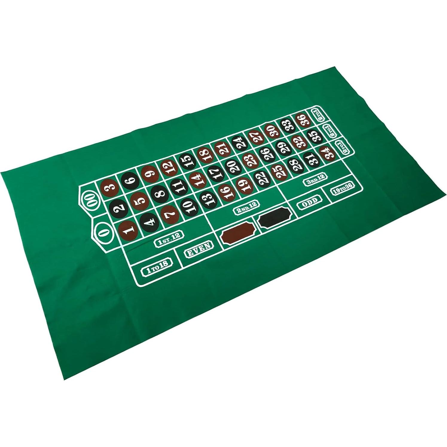 Fieltro de Mesa de Ruleta YH Poker 90x180 cm Verde