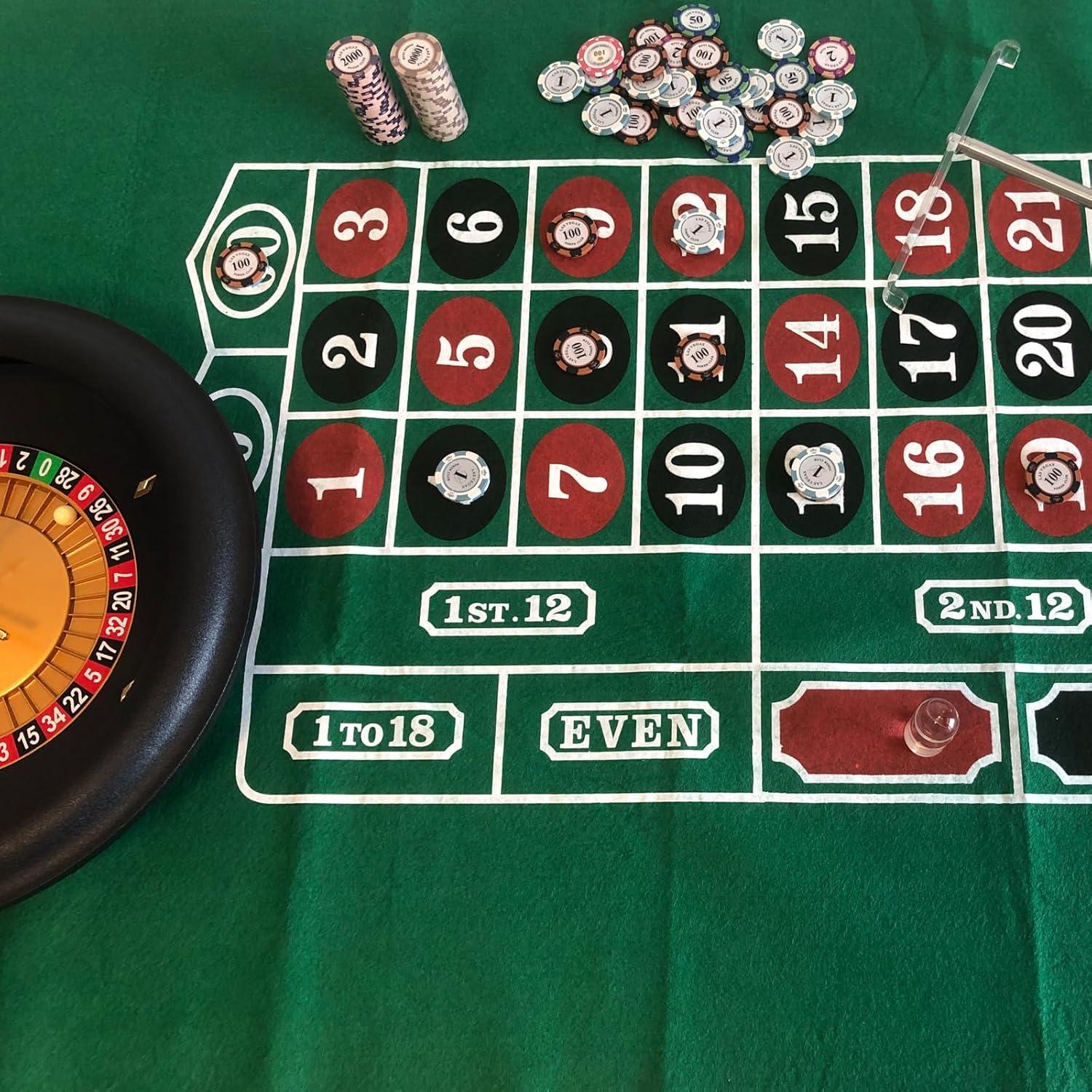 Fieltro de Mesa de Ruleta YH Poker 90x180 cm Verde
