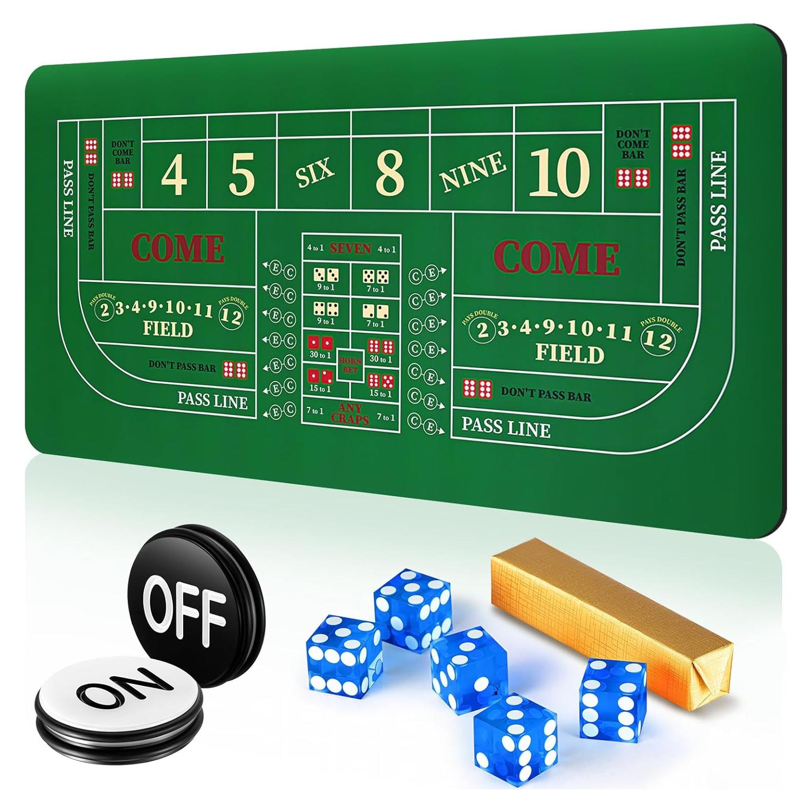 Juego de Mesa de Craps Leyndo con Tapete 177,8x88,9 cm