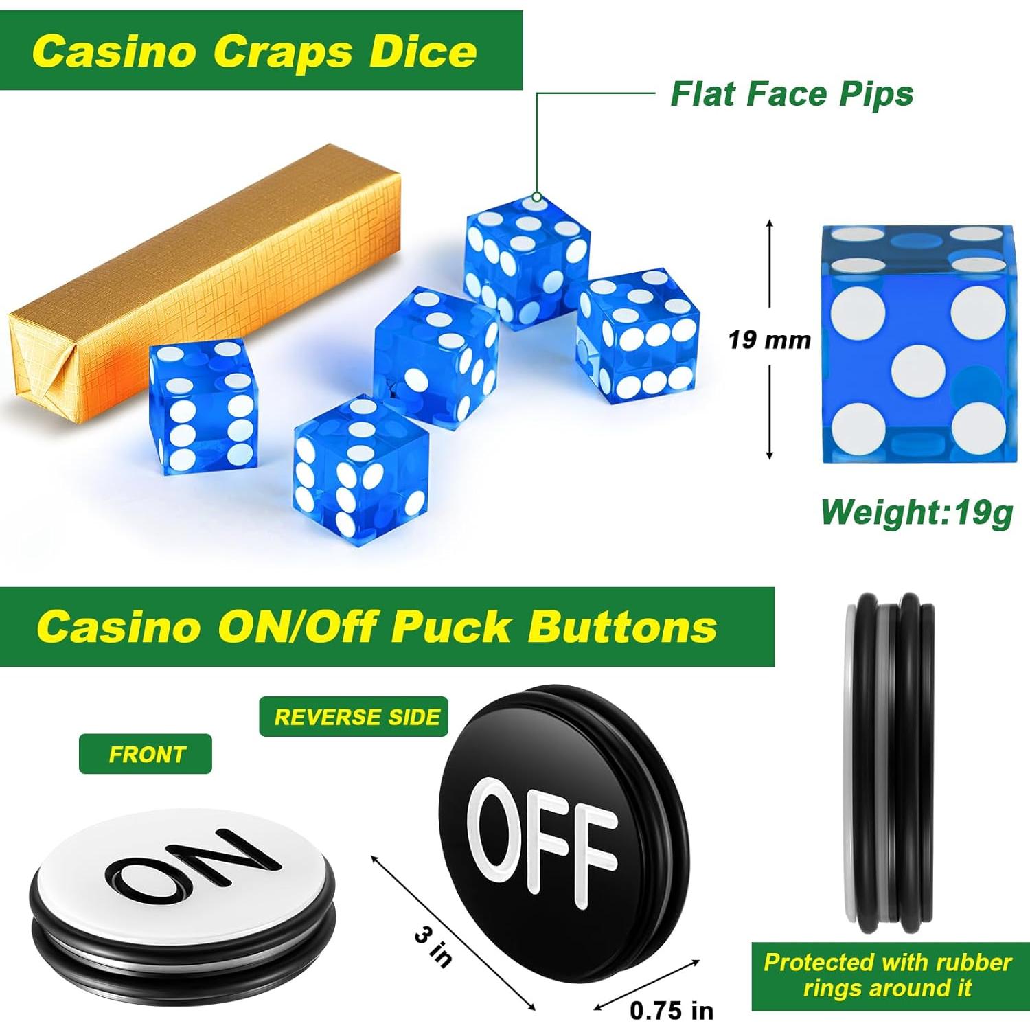 Juego de Mesa de Craps Leyndo con Tapete 177,8x88,9 cm