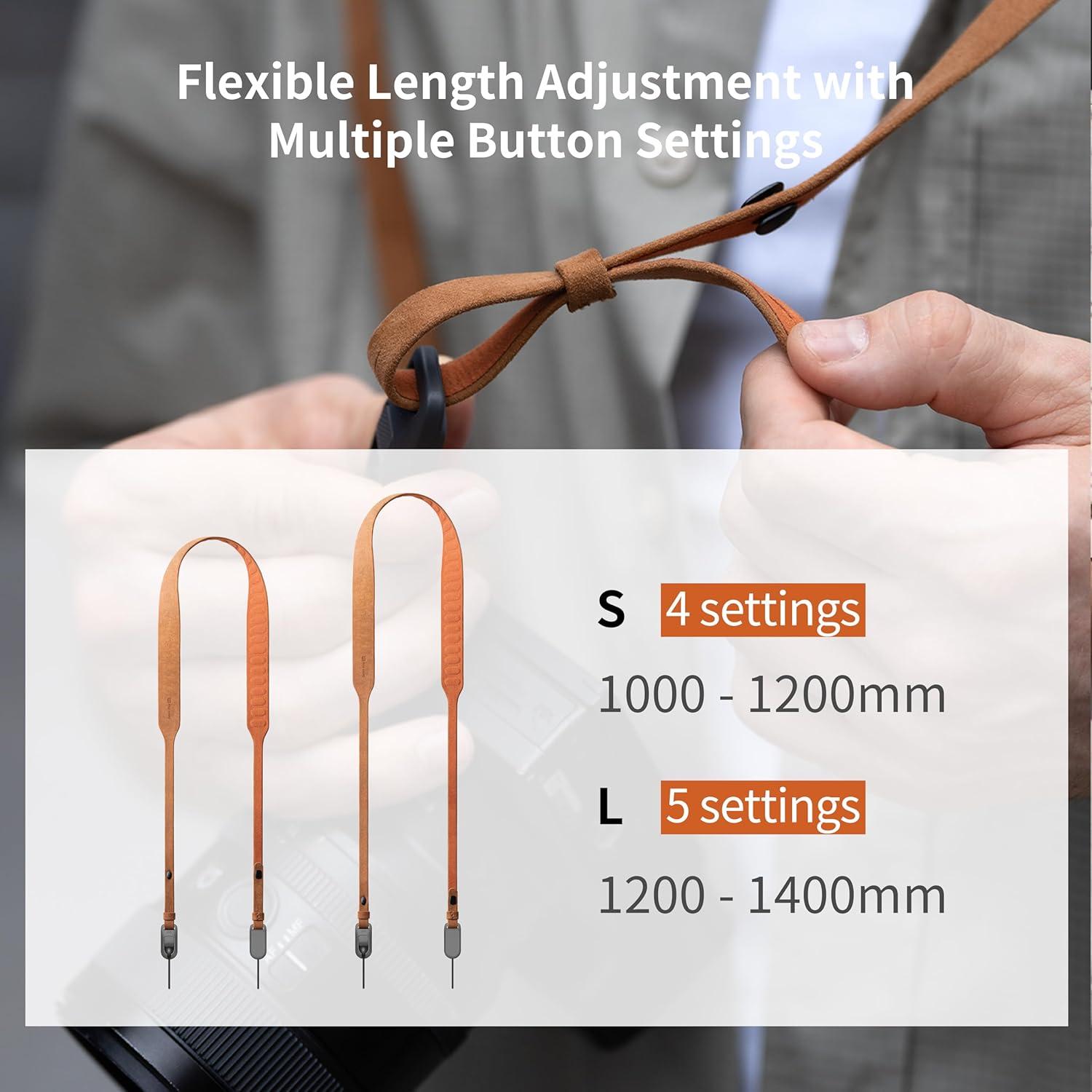 PGYTECH Retro Style Camera Shoulder Strap Air, Vintage Camera Strap Quick Release, 47.24''~55.12'' Adjustable Camera Neck Strap for Nikon/Canon/Sony/Fuji Cameras(Earth Brown)