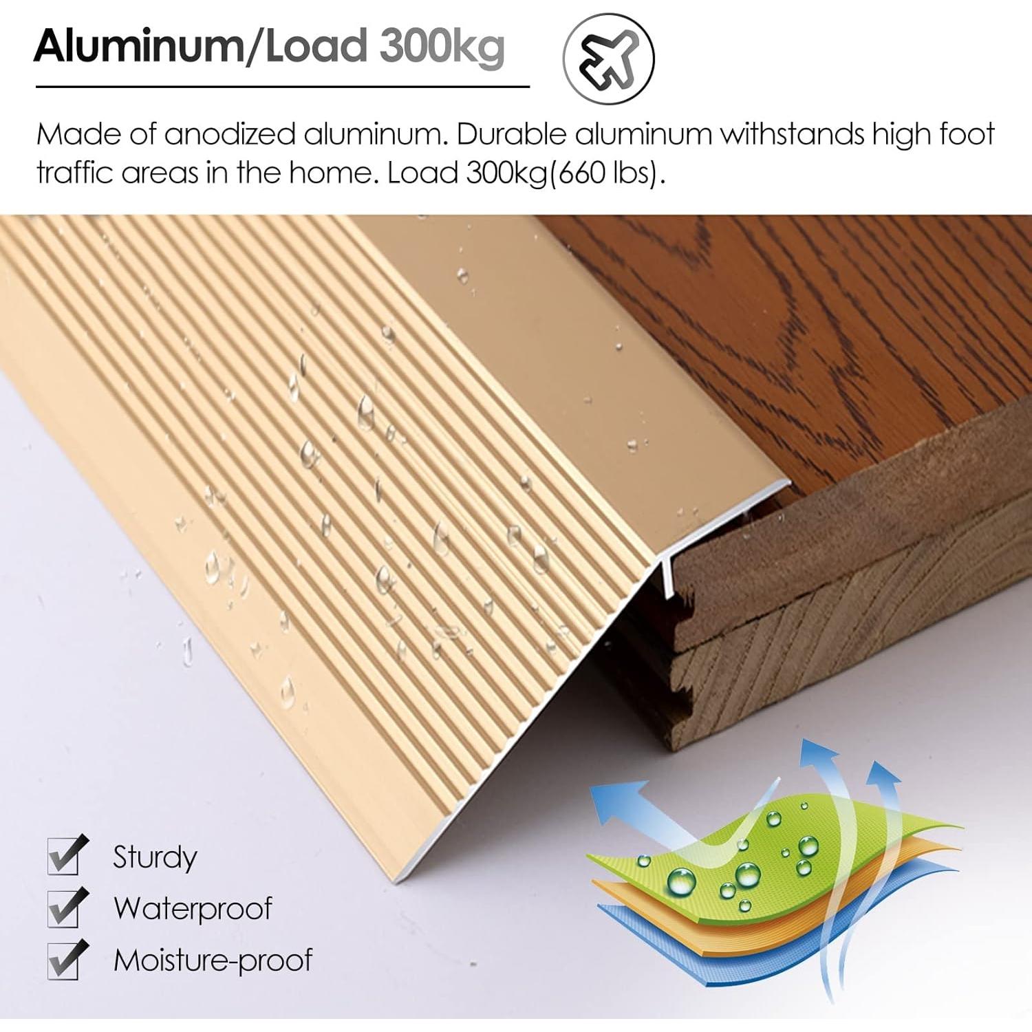 Tira de transición de suelo Dntum 90cm dorada aluminio