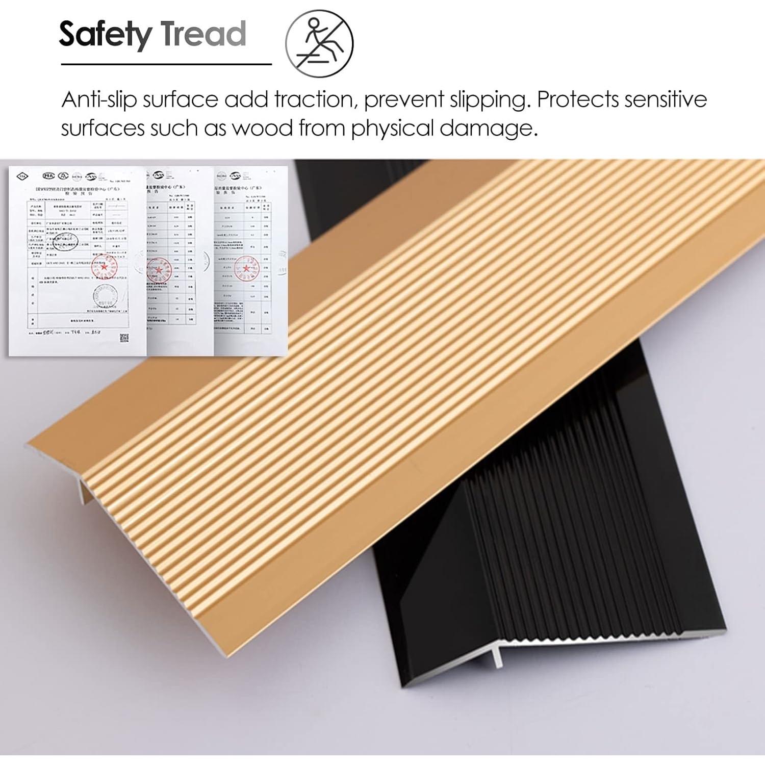 Tira de transición de suelo Dntum 90cm dorada aluminio