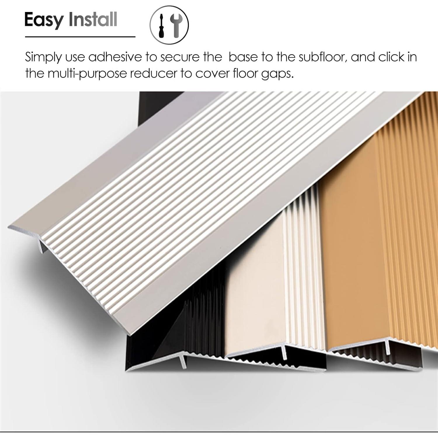 Tira de transición de suelo Dntum 90cm dorada aluminio