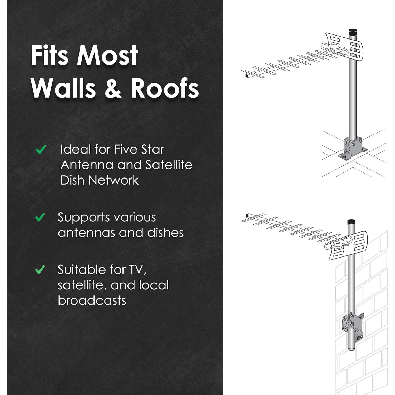 Poste de Montaje Ajustable Five Star 38.1 cm para Antena