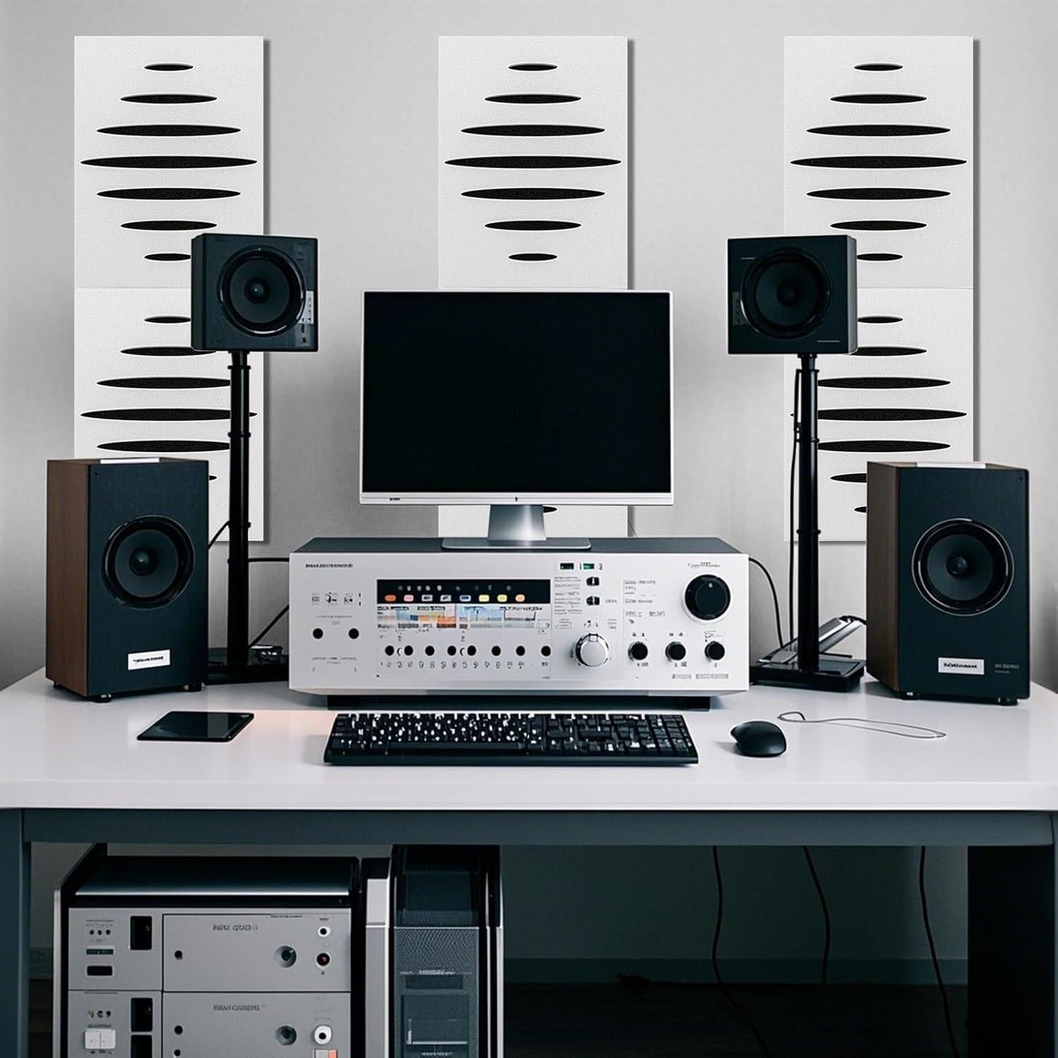 Paneles Acústicos Autoadhesivos Art3d 6 Piezas 40x30 cm Blanco