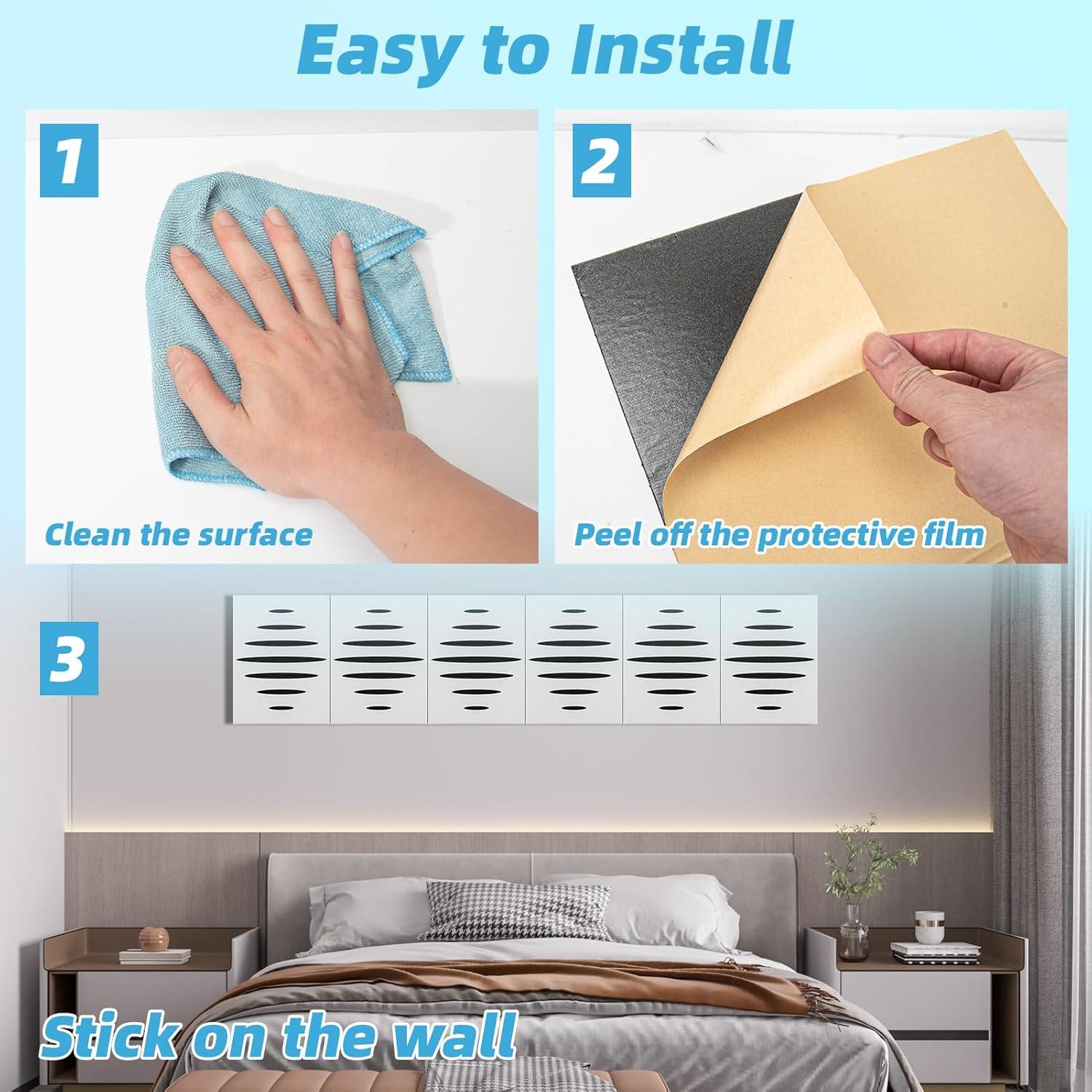 Paneles Acústicos Autoadhesivos Art3d 6 Piezas 40x30 cm Blanco