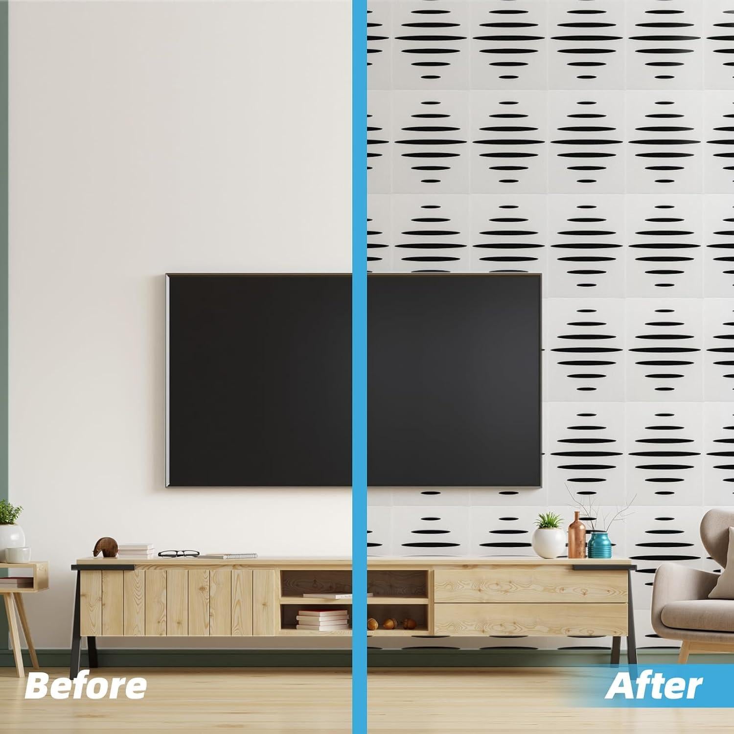 Paneles Acústicos Autoadhesivos Art3d 6 Piezas 40x30 cm Blanco