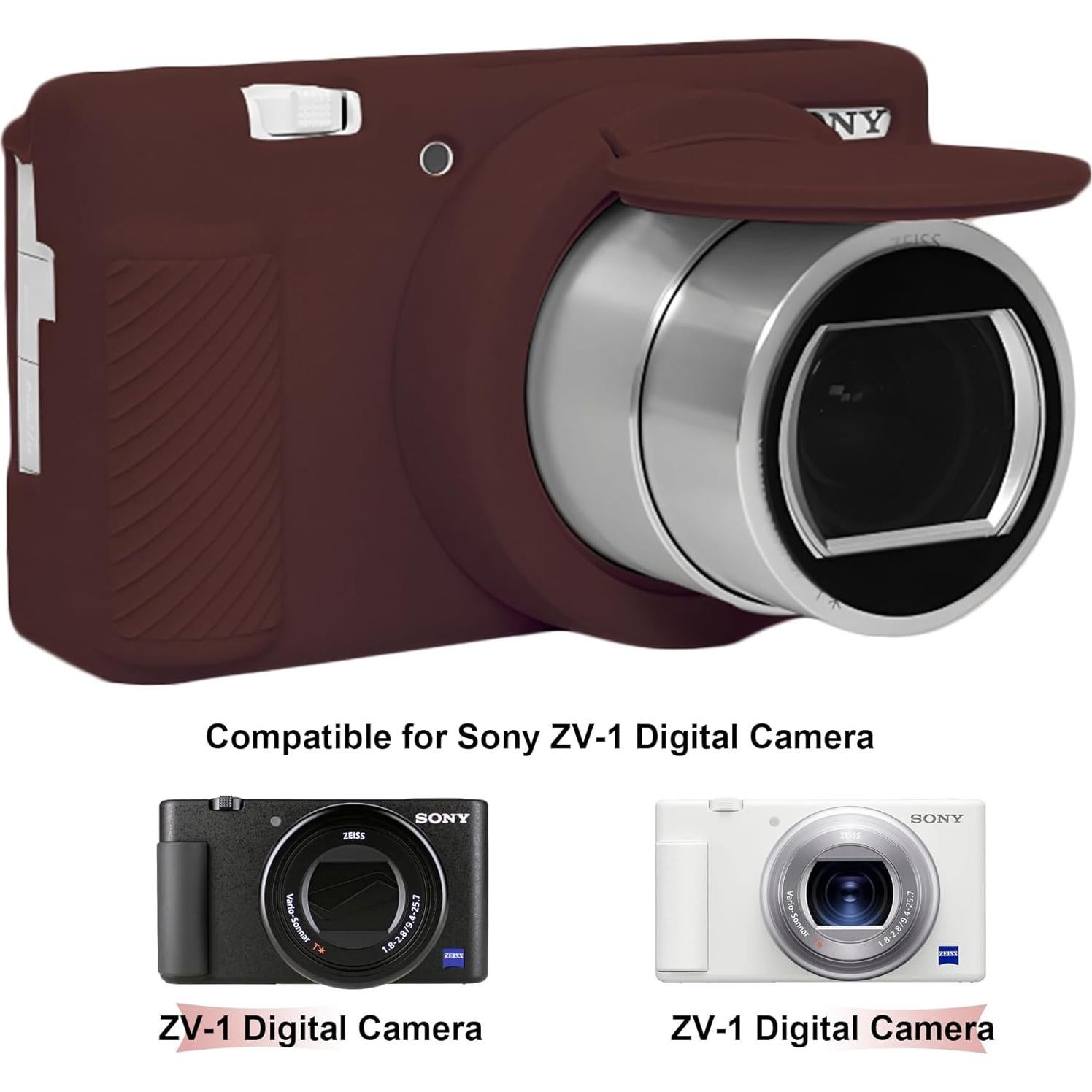 Funda de silicona BOVKE para cámara Sony ZV-1 marrón