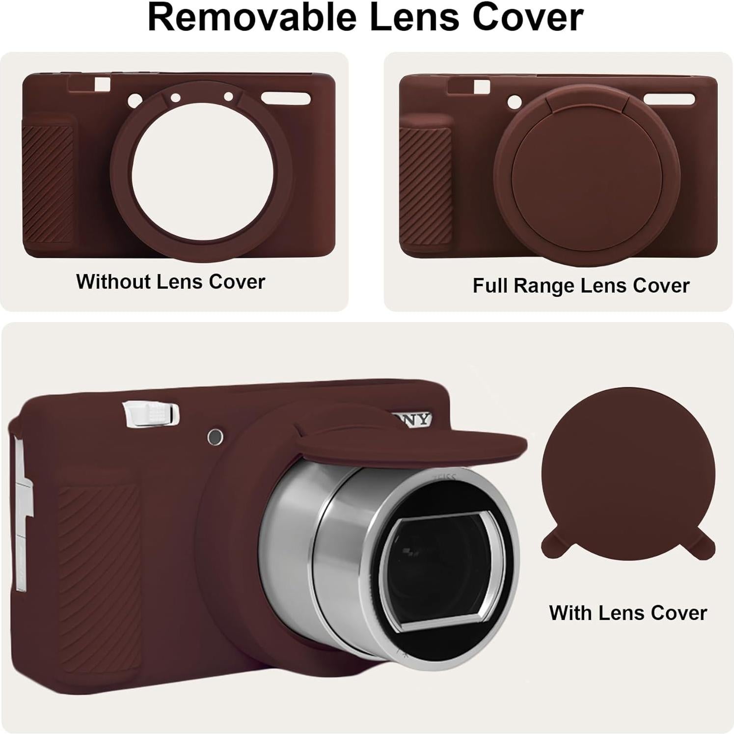 Funda de silicona BOVKE para cámara Sony ZV-1 marrón