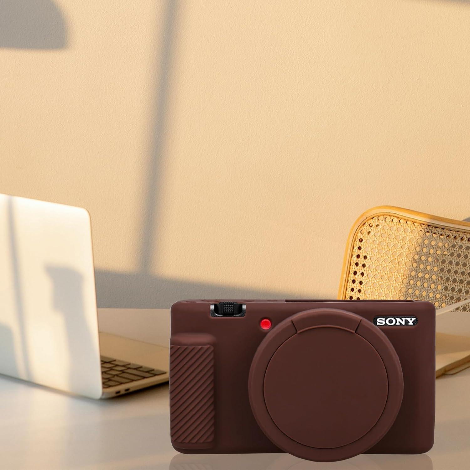 Funda de silicona BOVKE para cámara Sony ZV-1 marrón