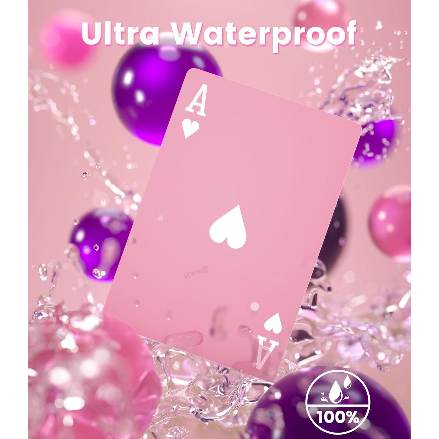 Baraja de Cartas Impermeable BIERDORF Rosa 54 Cartas