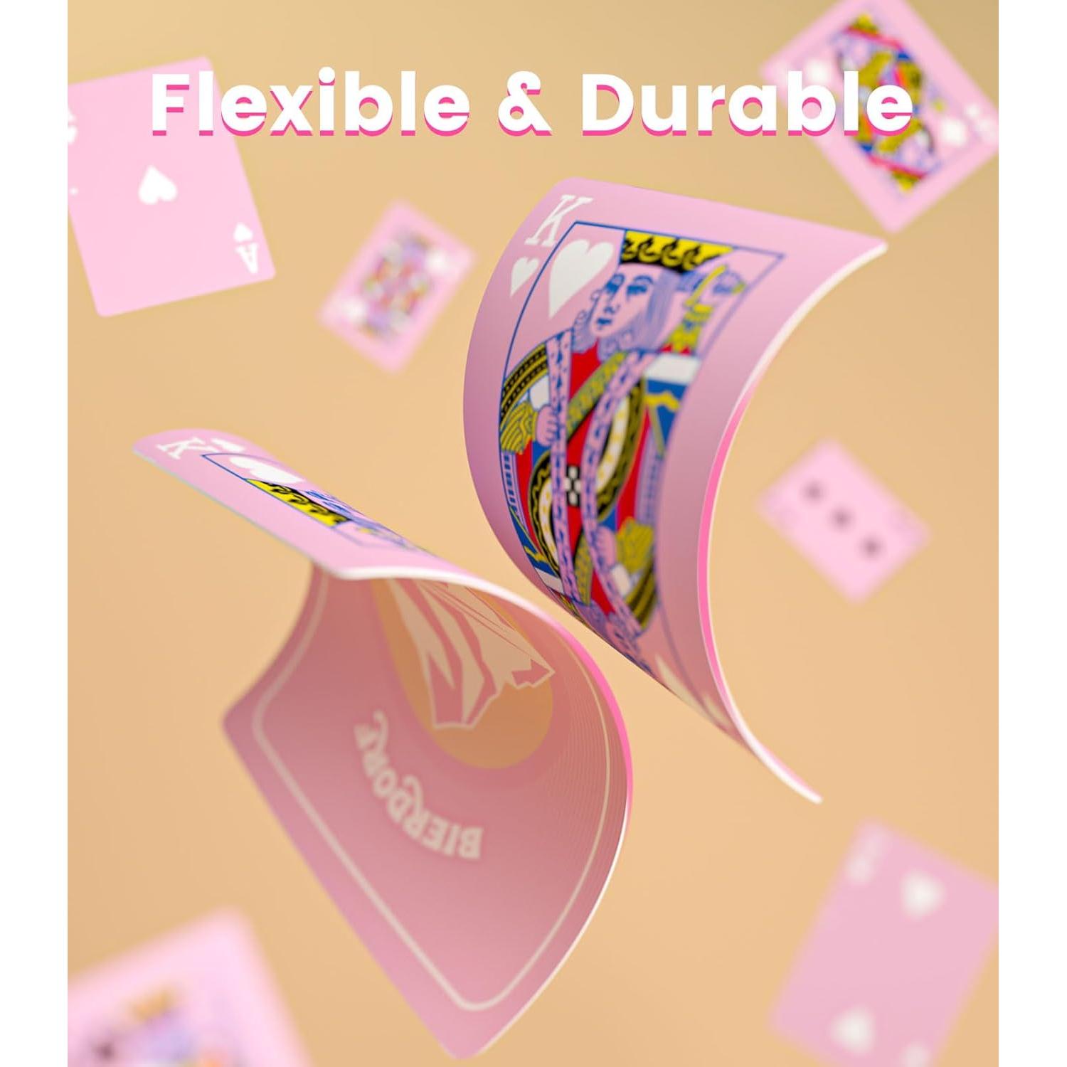 Baraja de Cartas Impermeable BIERDORF Rosa 54 Cartas