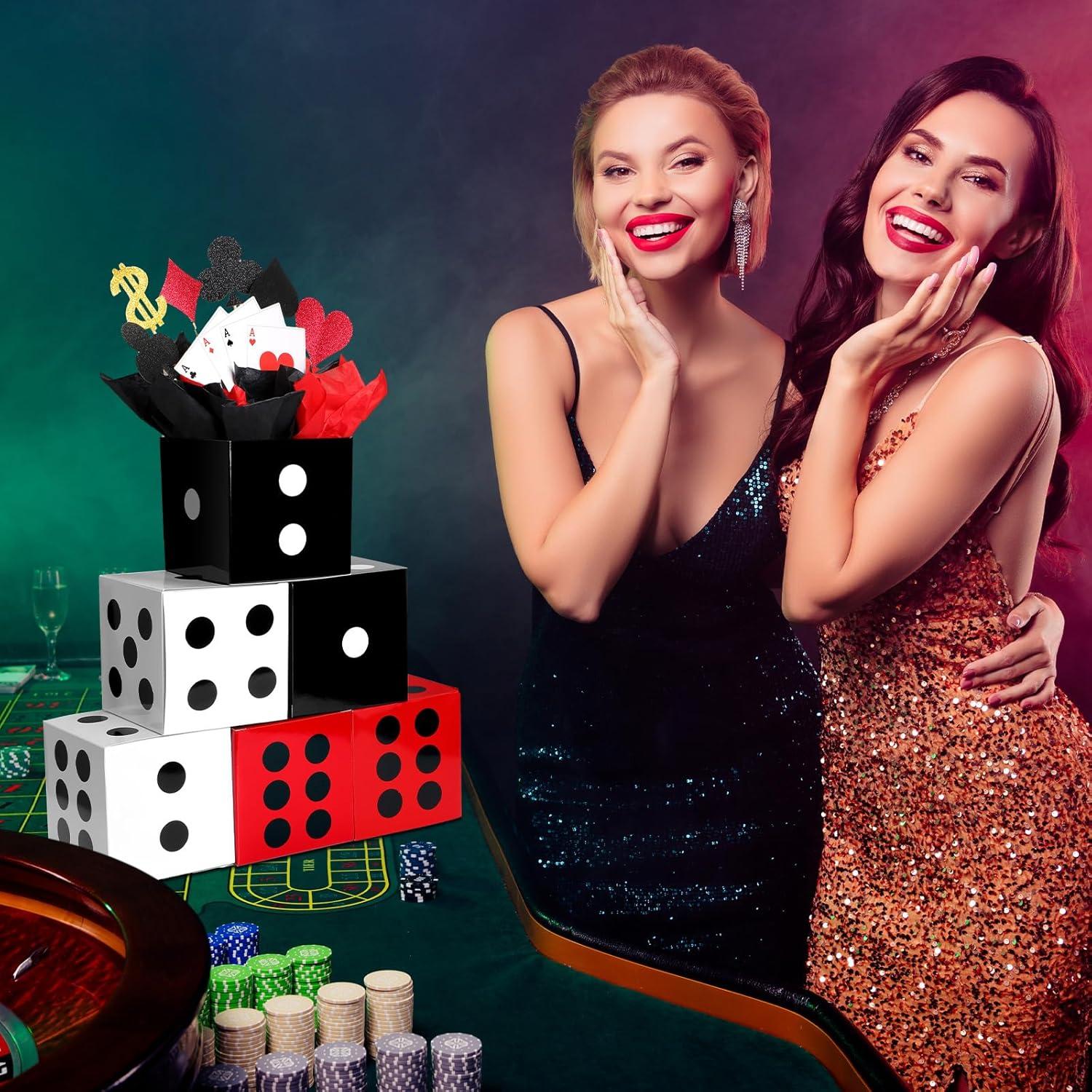 Zhanmai 16 Cajas de Póker para Fiesta Casino 15x15x15 cm