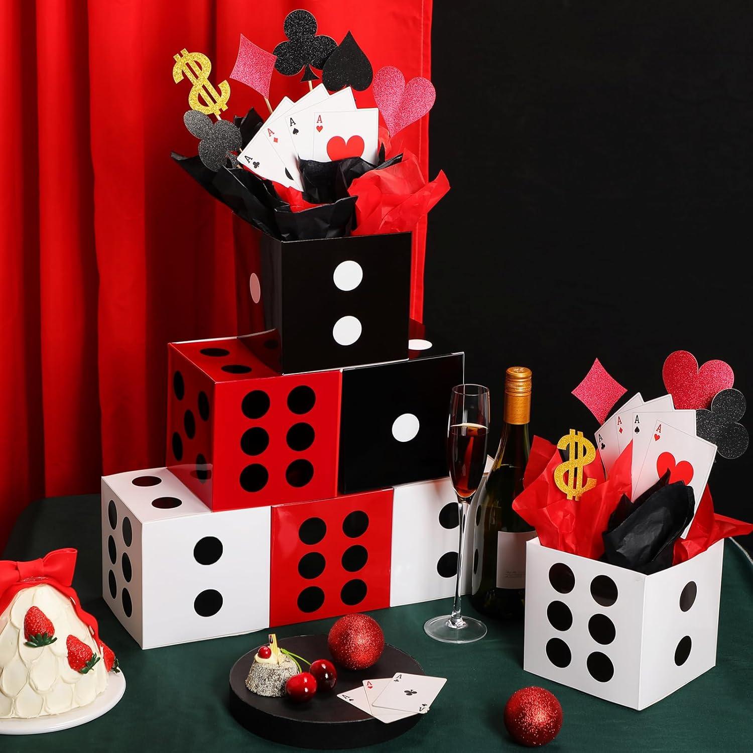 Zhanmai 16 Cajas de Póker para Fiesta Casino 15x15x15 cm