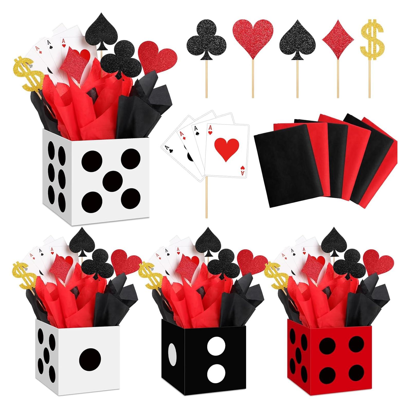 Zhanmai 24 Cajas de Póker para Fiesta Casino 15x15x15 cm