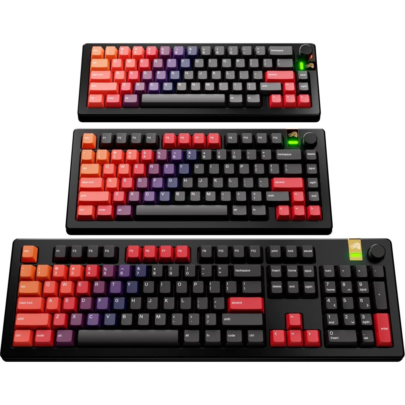 Teclas GPBT Gradiente Glorious para Teclados Mecánicos - Fuego