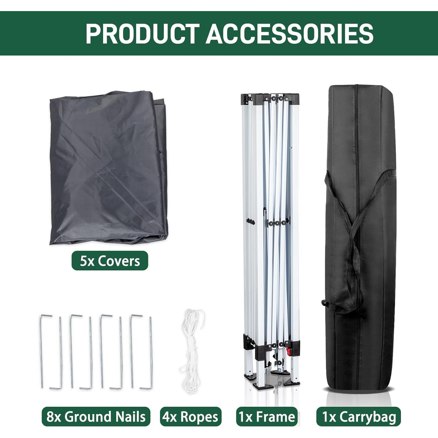 Carpa Plegable 3x3m Pinikuyiro Impermeable con Paredes Laterales