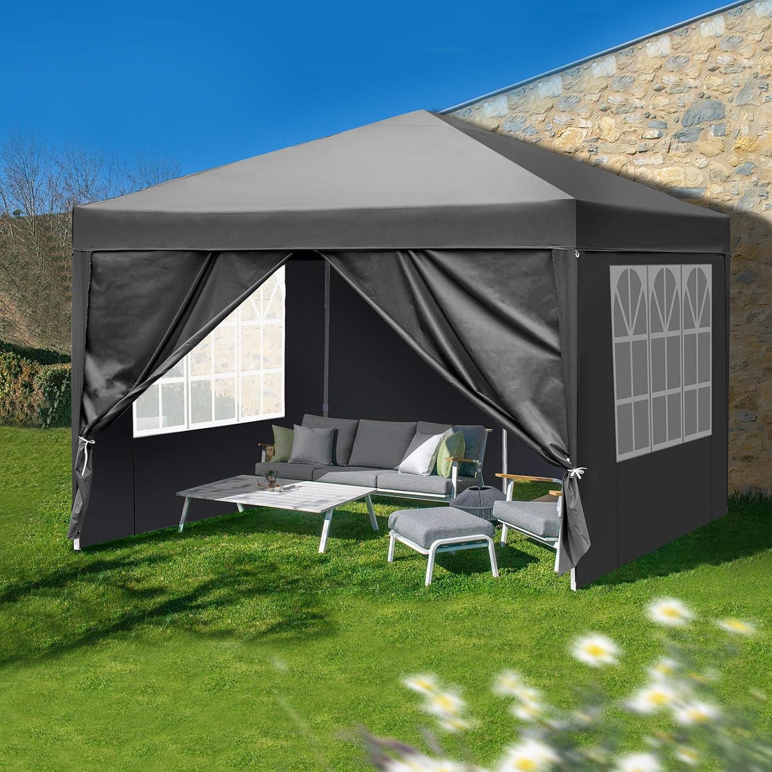 Carpa Plegable 3x3m Pinikuyiro Impermeable con Paredes Laterales