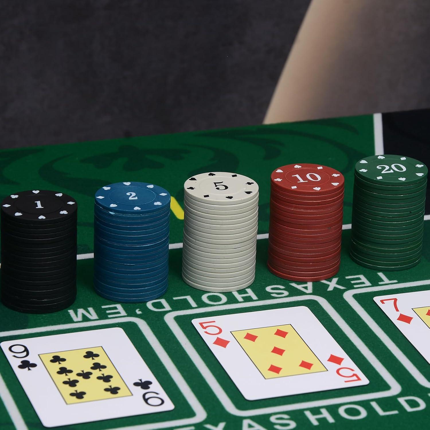 Juego de Fichas de Póker SODFAS 100PCS con Bolsa Profesional