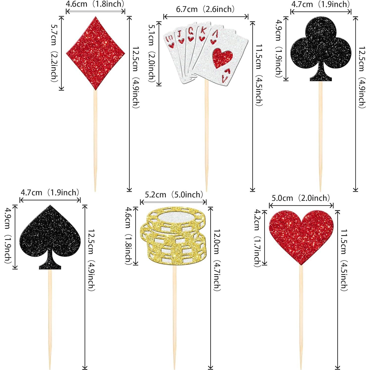 24 Decoraciones para Cupcakes Casino Poker ZHUOWEISM