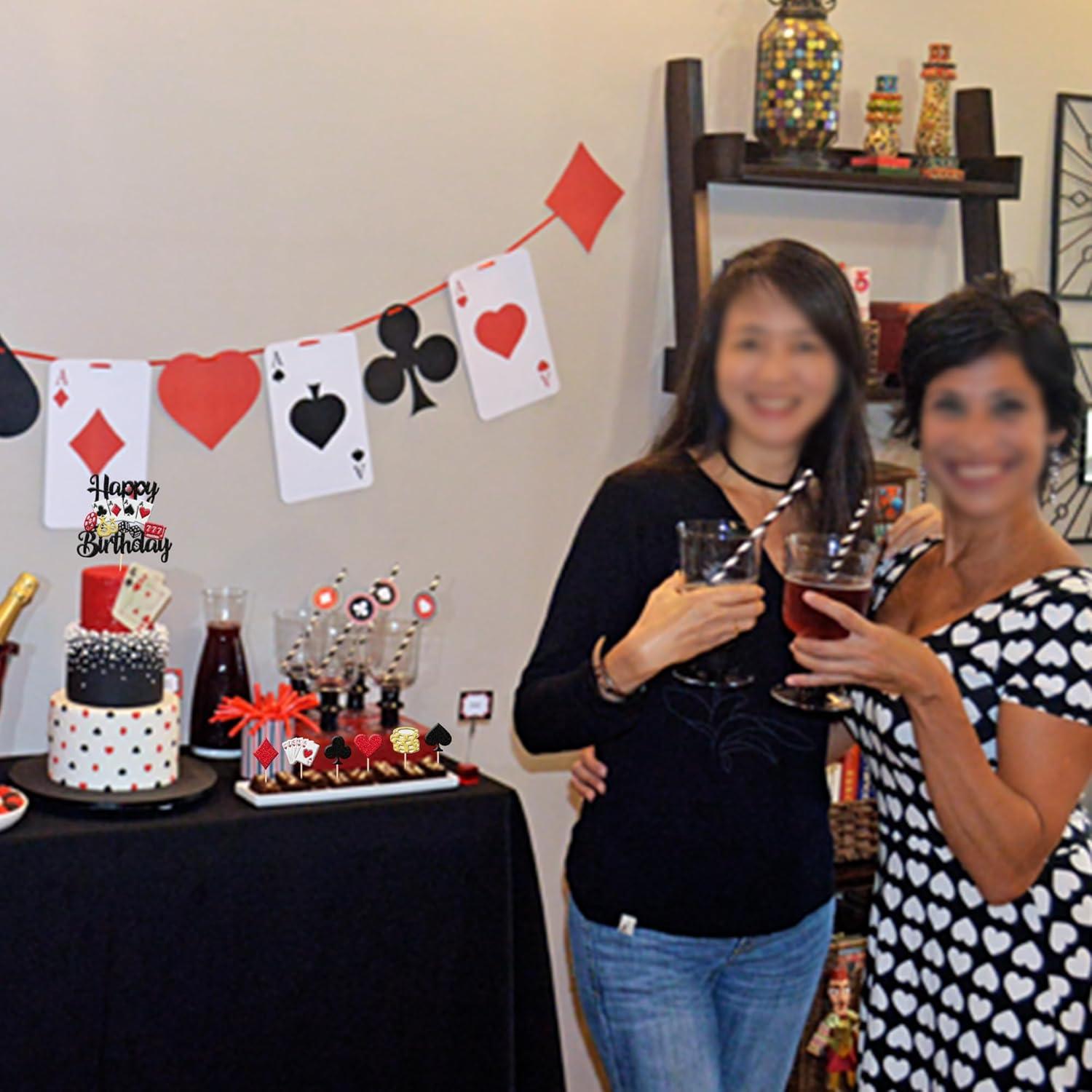 25 Piezas Decoraciones para Cupcakes Casino Poker ZHUOWEISM