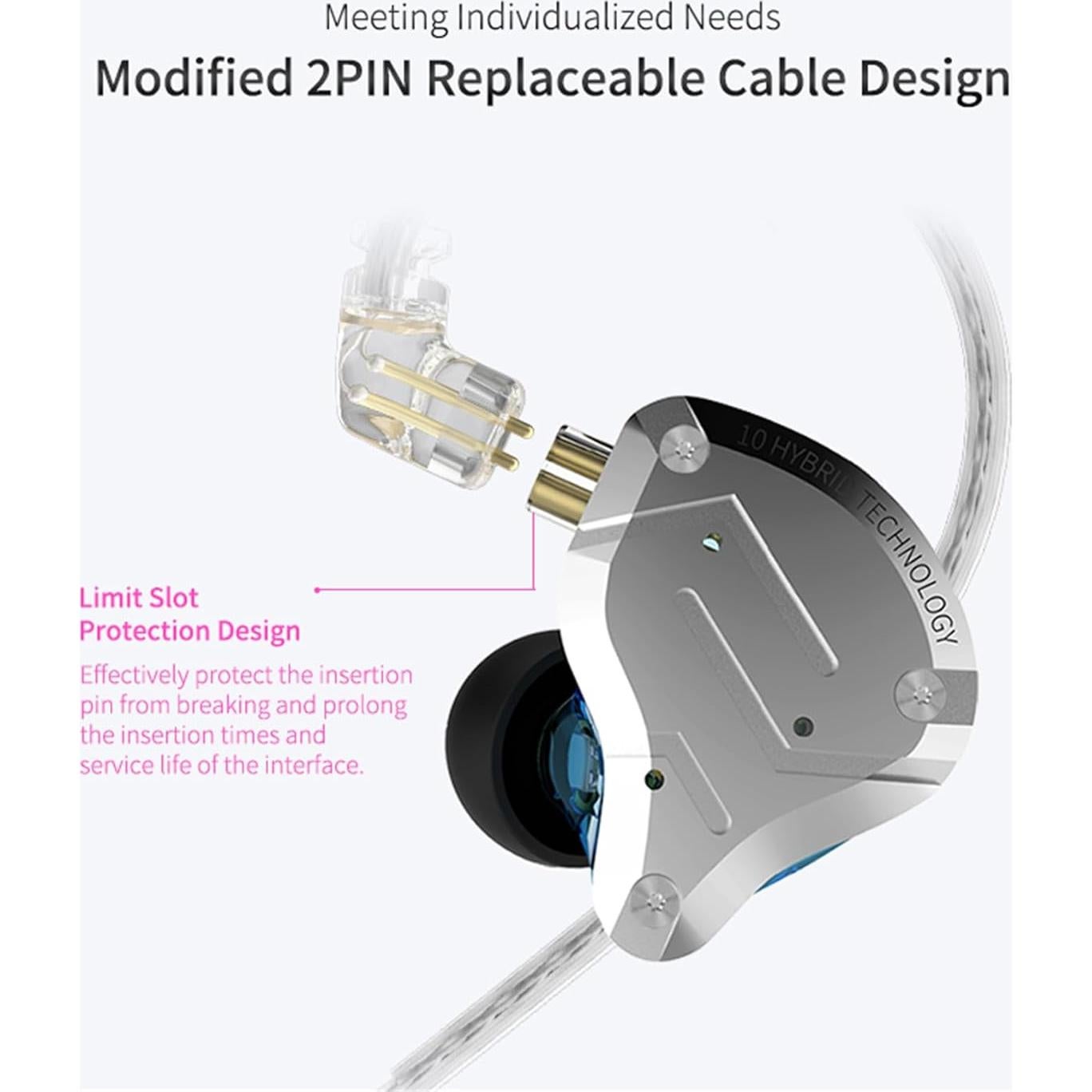 Auriculares In Ear KZ ZS10 Pro HiFi 4BA 1DD con Micrófono