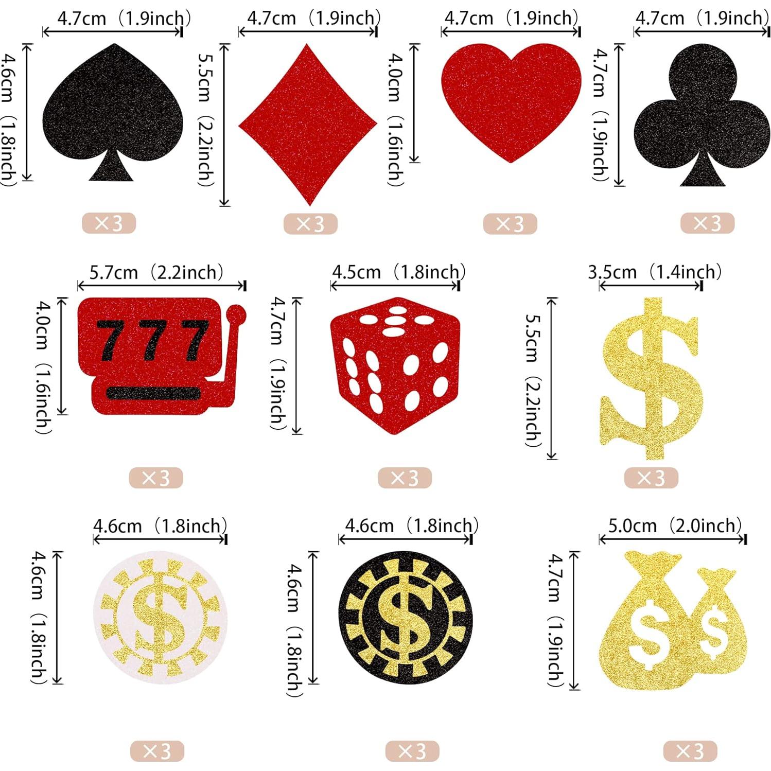 30 Decoraciones para Cupcakes de Casino - ZHUOWEISM