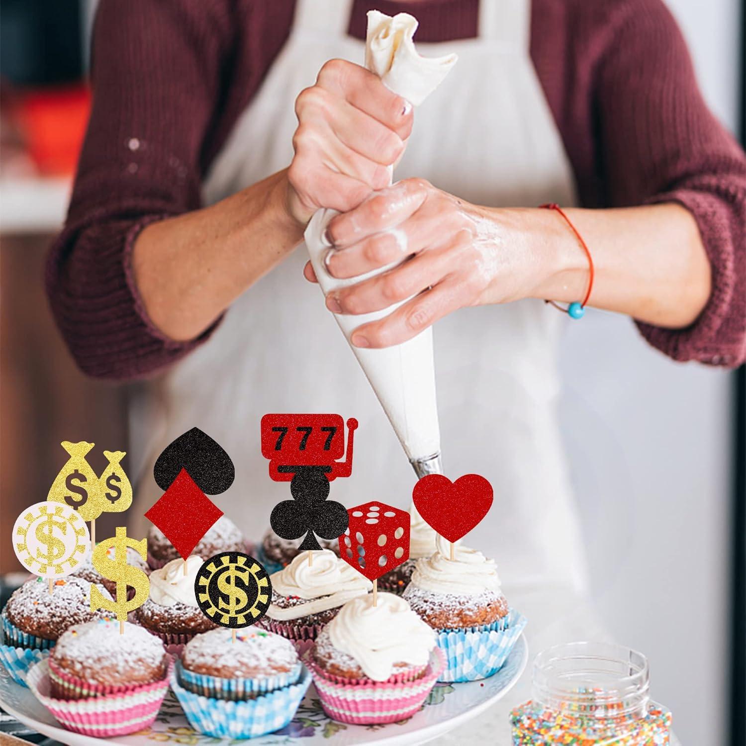 30 Decoraciones para Cupcakes de Casino - ZHUOWEISM