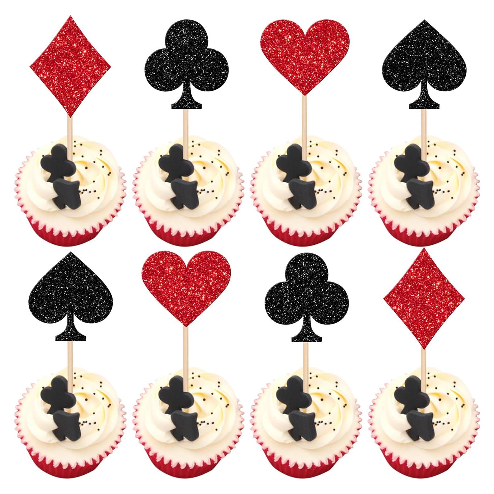 24 Decoraciones para Cupcakes de Póker Casino ZHUOWEISM