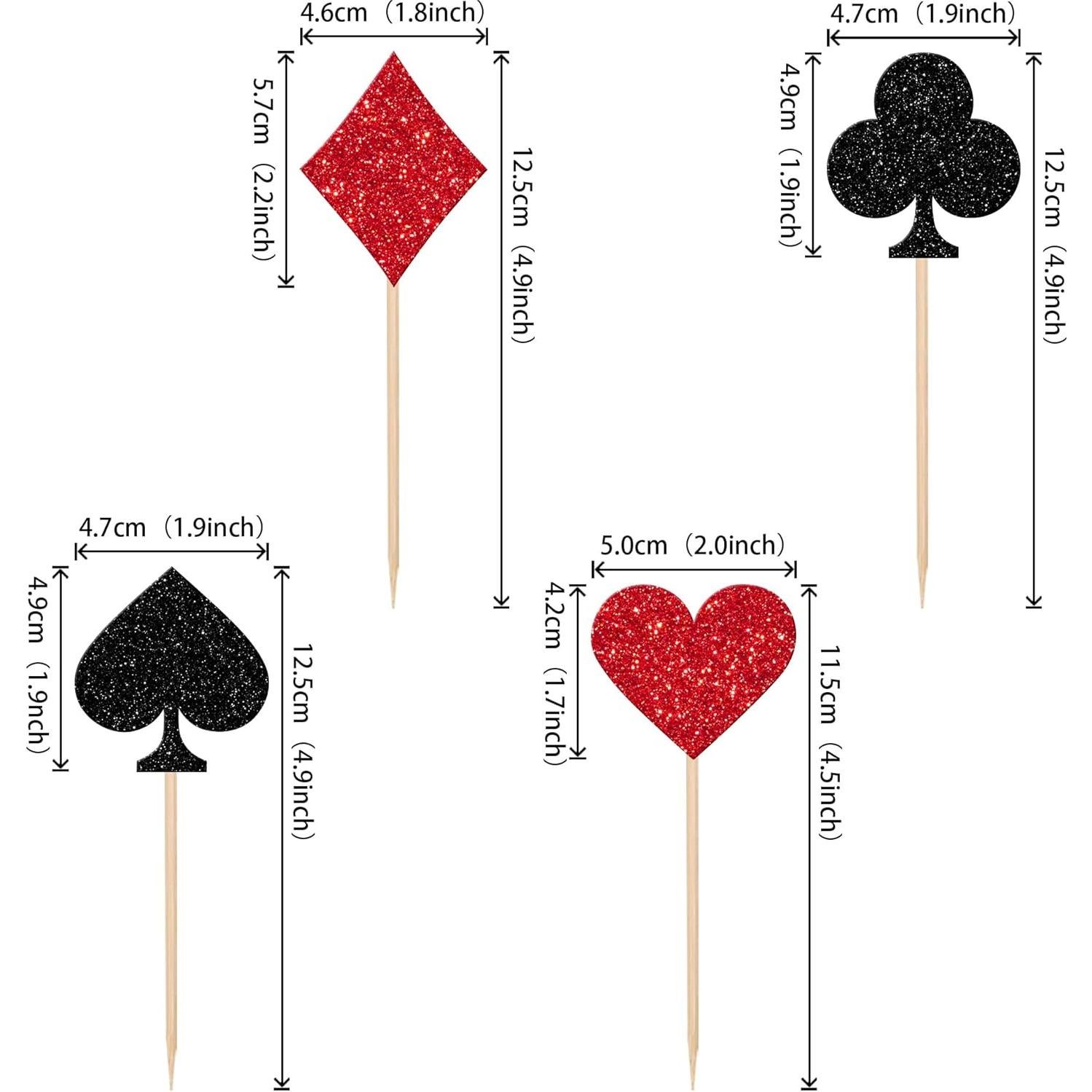 24 Decoraciones para Cupcakes de Póker Casino ZHUOWEISM