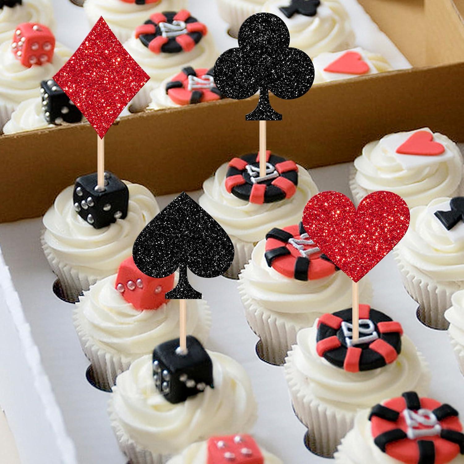 24 Decoraciones para Cupcakes de Póker Casino ZHUOWEISM
