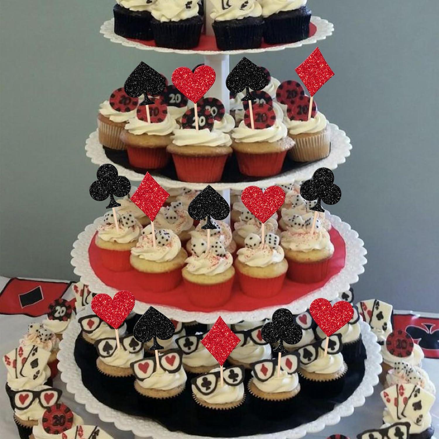 24 Decoraciones para Cupcakes de Póker Casino ZHUOWEISM