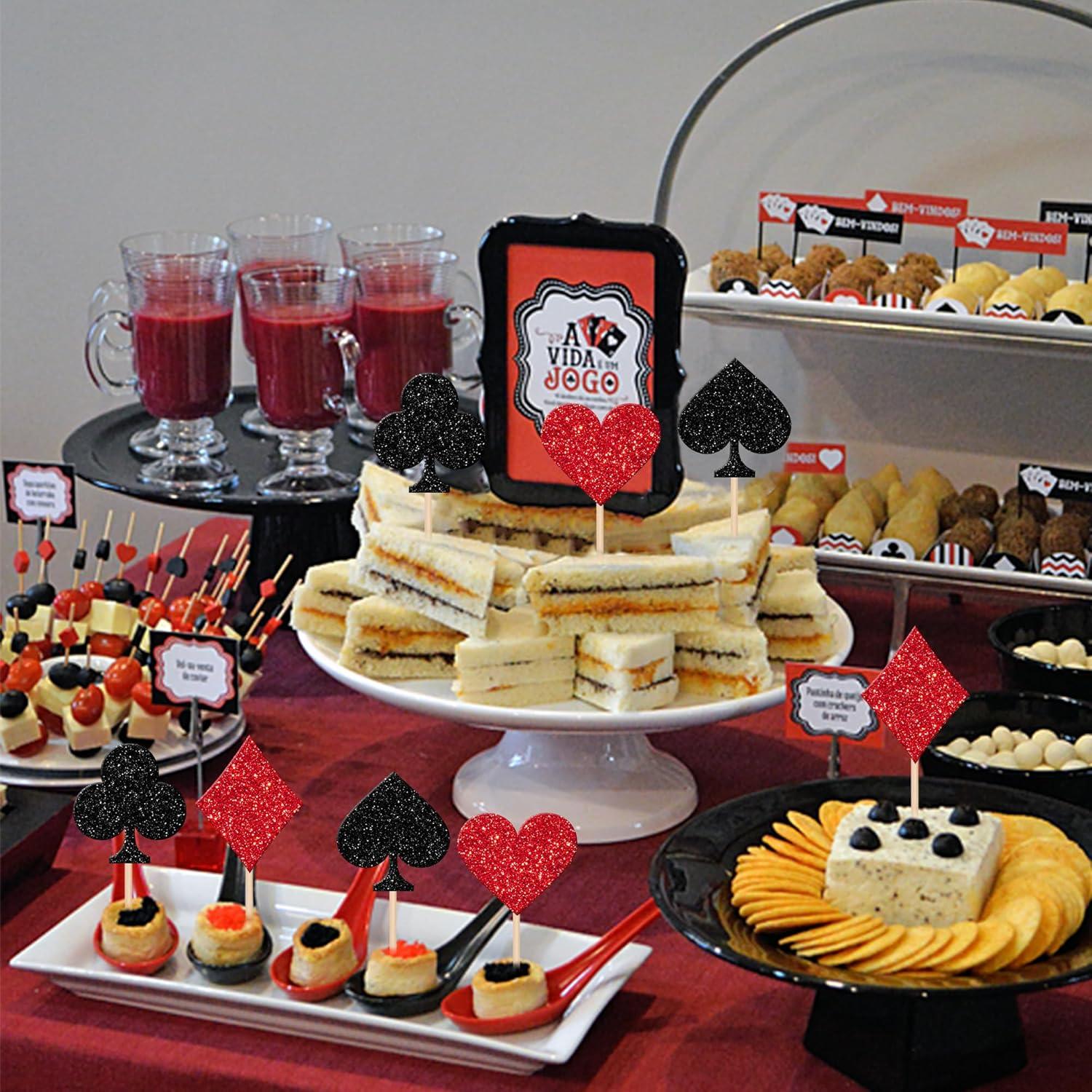 24 Decoraciones para Cupcakes de Póker Casino ZHUOWEISM