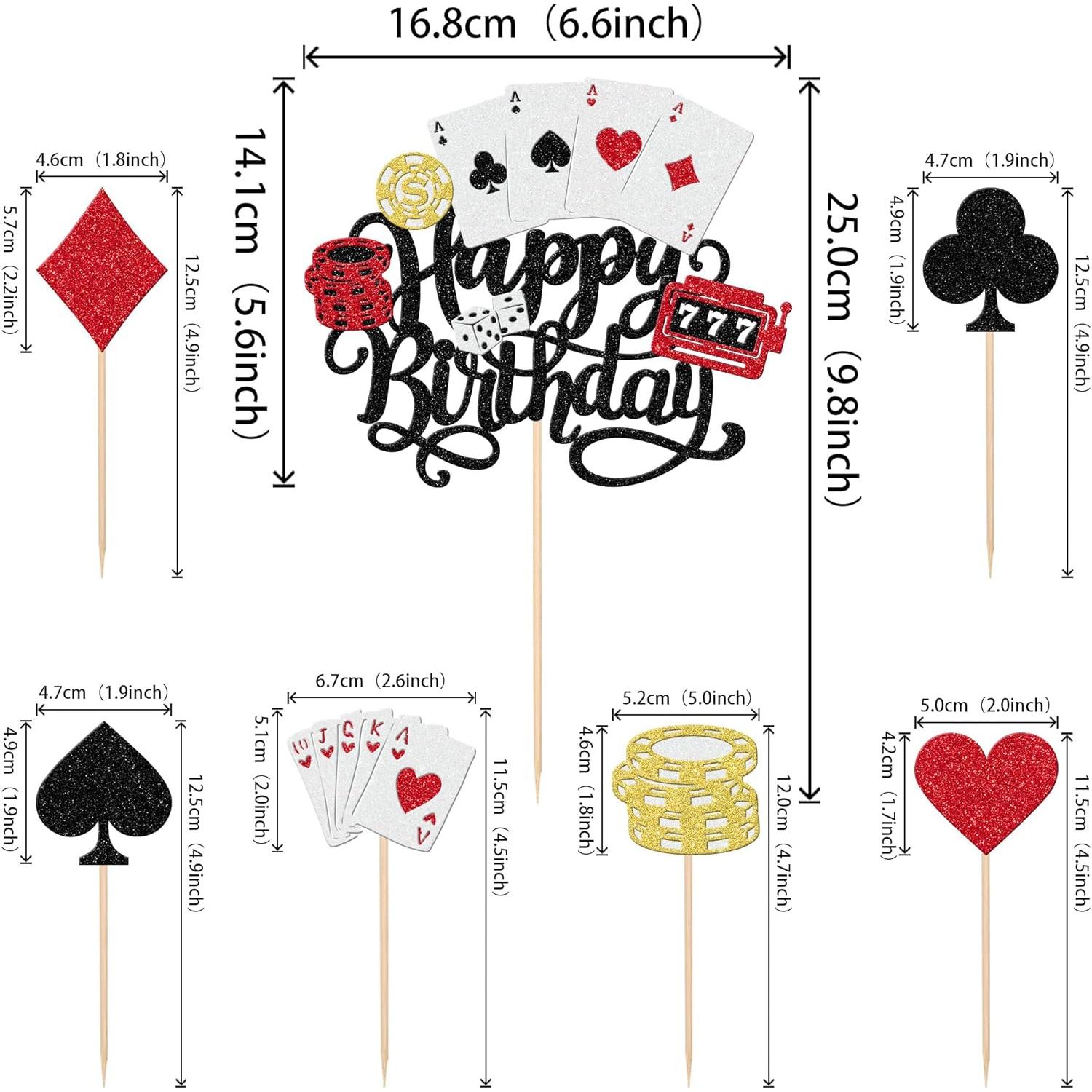 25 Piezas Decoraciones para Cupcakes Casino ZHUOWEISM