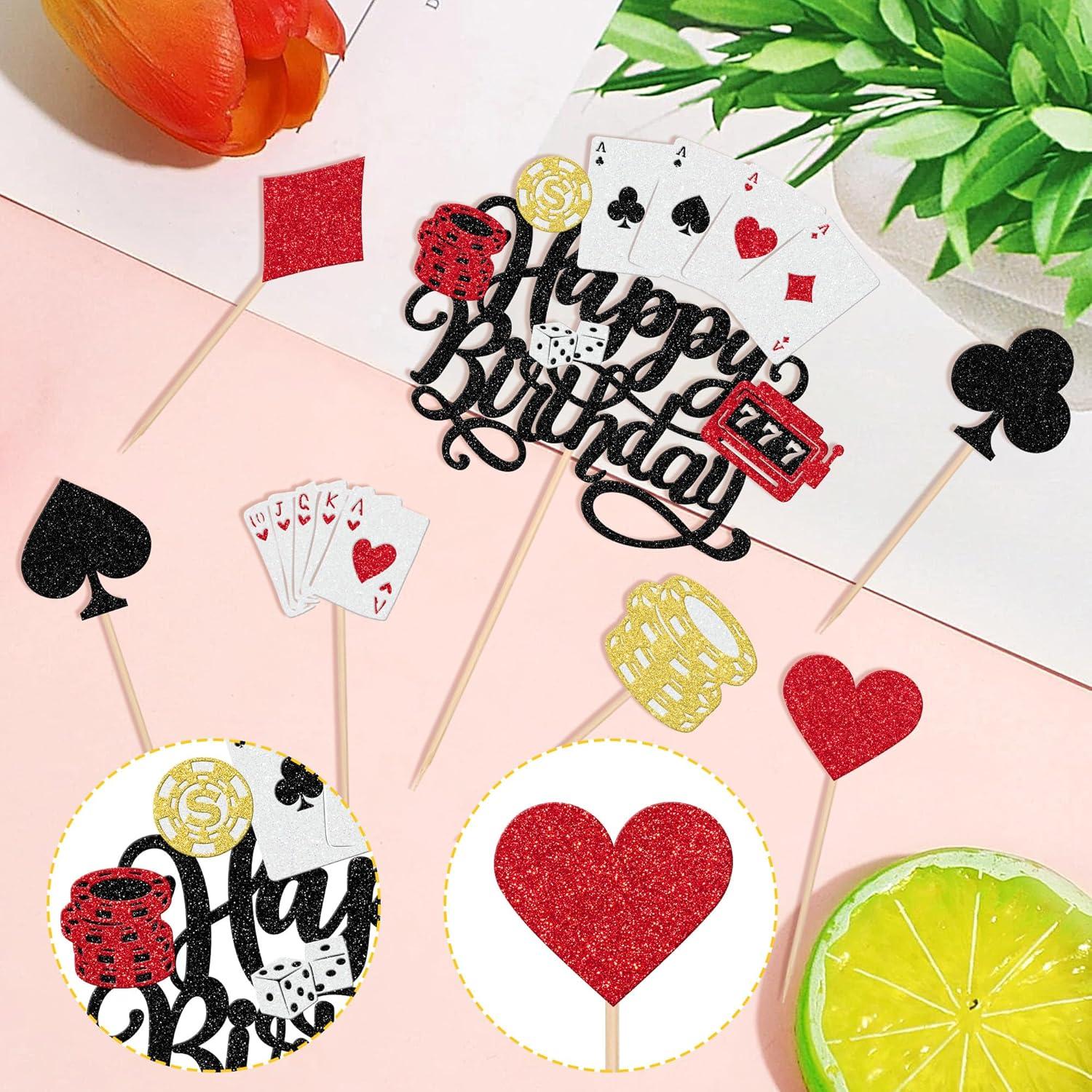 25 Piezas Decoraciones para Cupcakes Casino ZHUOWEISM