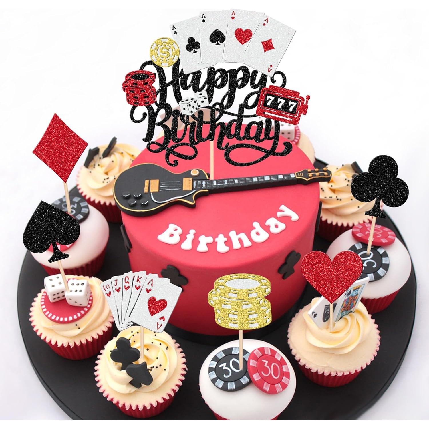 25 Piezas Decoraciones para Cupcakes Casino ZHUOWEISM