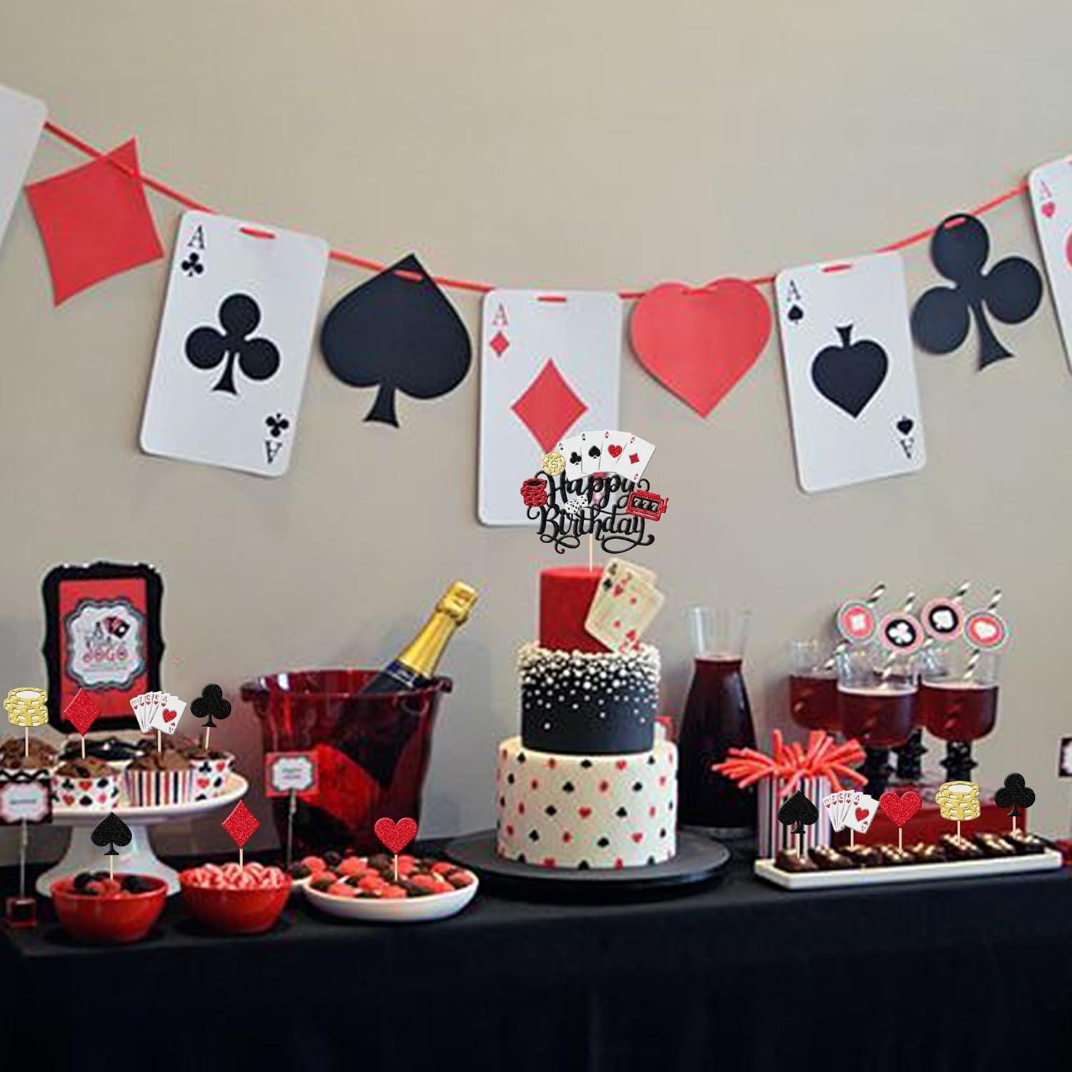 25 Piezas Decoraciones para Cupcakes Casino ZHUOWEISM